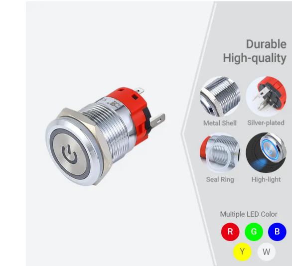 19 mm 3a drukknopschakelaar